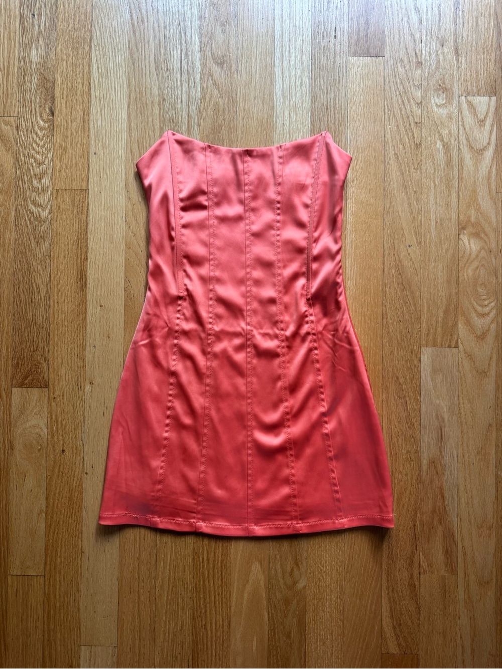 Strapless Orange Mini Dress